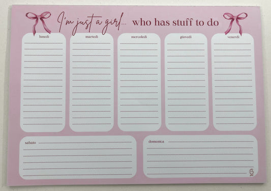 Planner da tavolo rosa