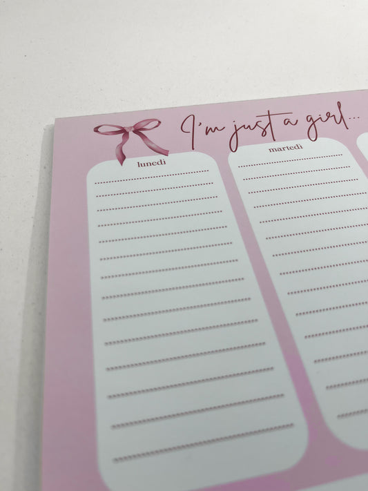 Planner da tavolo rosa