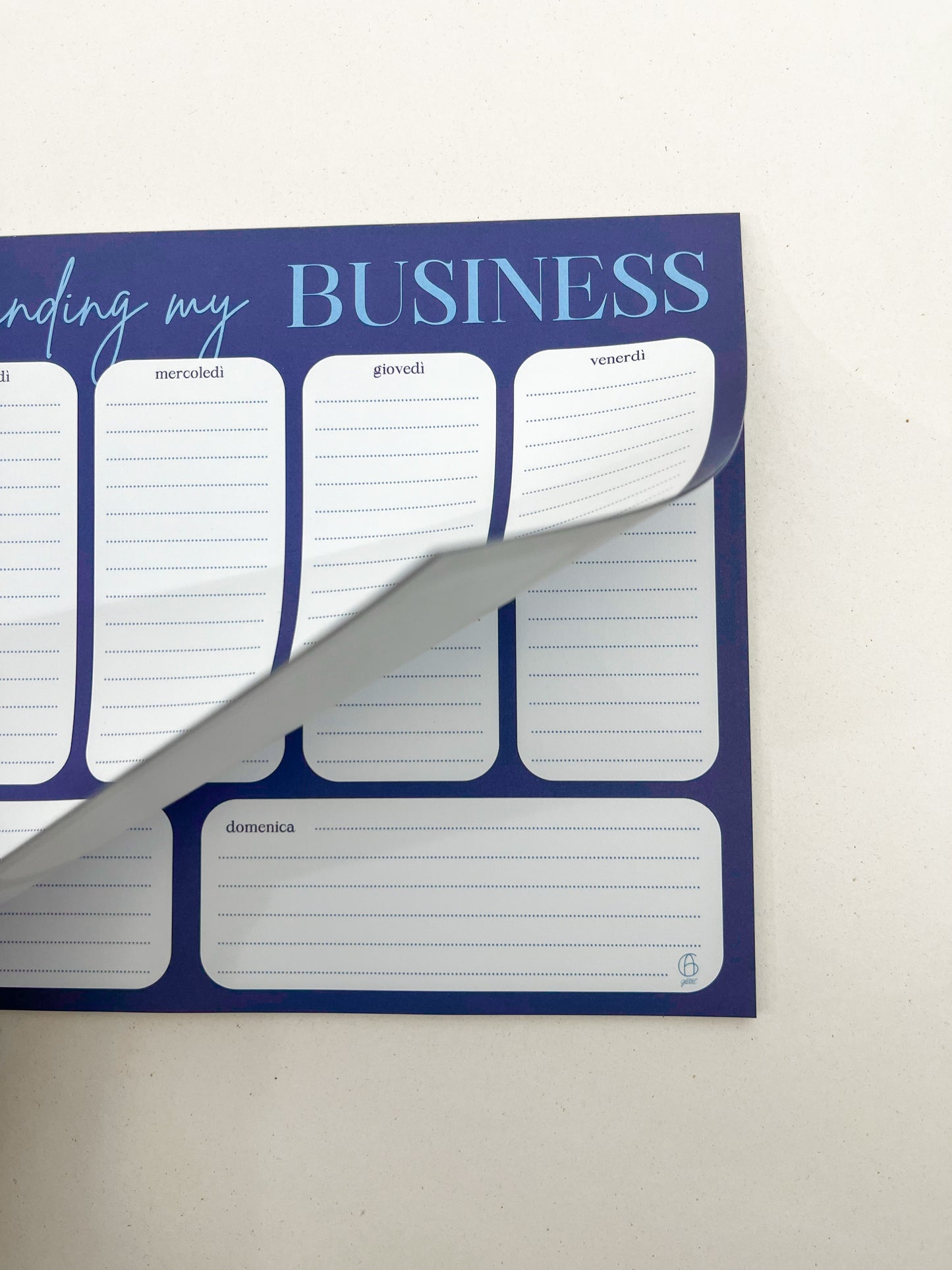 Planner da tavolo blu