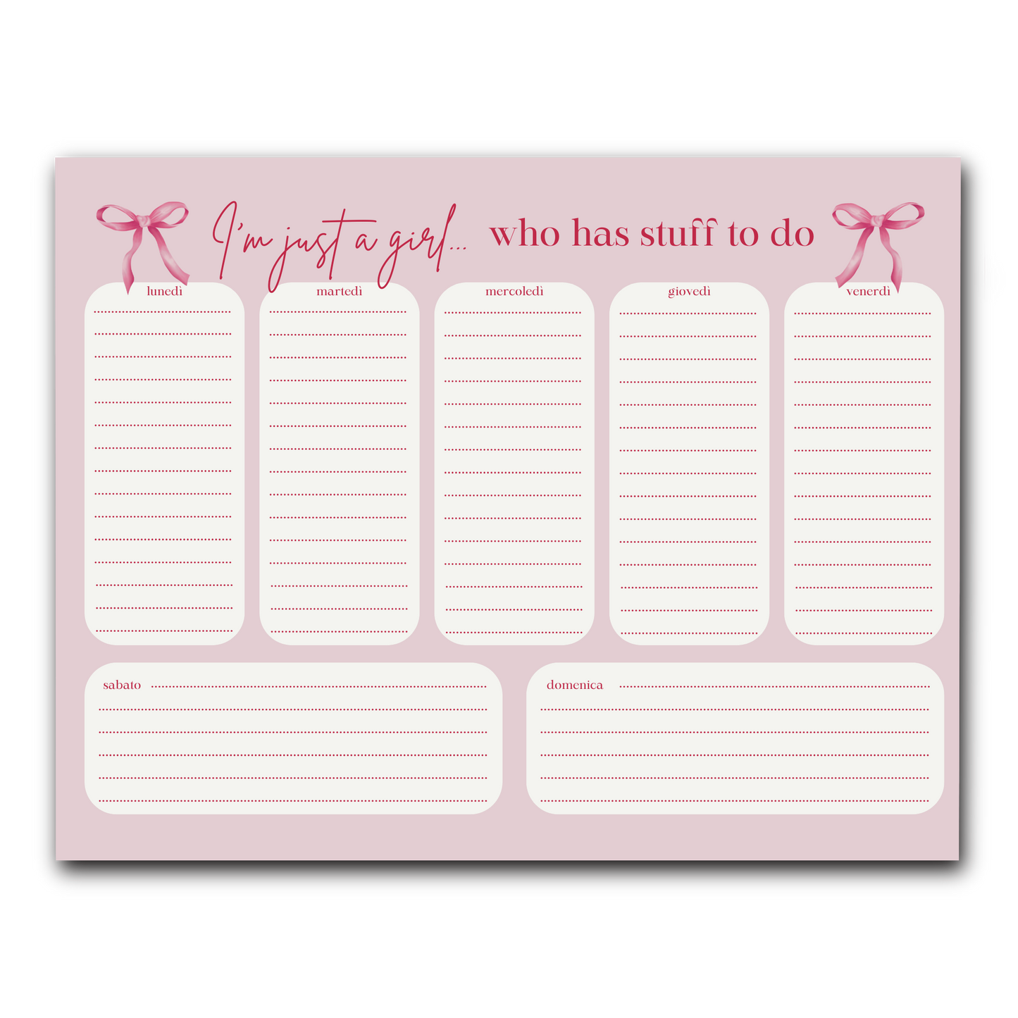 Planner da tavolo rosa