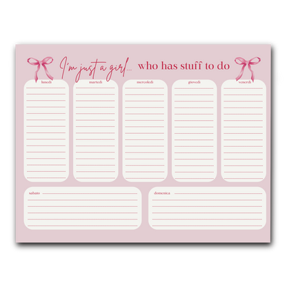 Planner da tavolo rosa