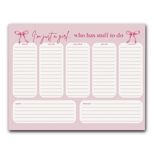 Planner da tavolo rosa