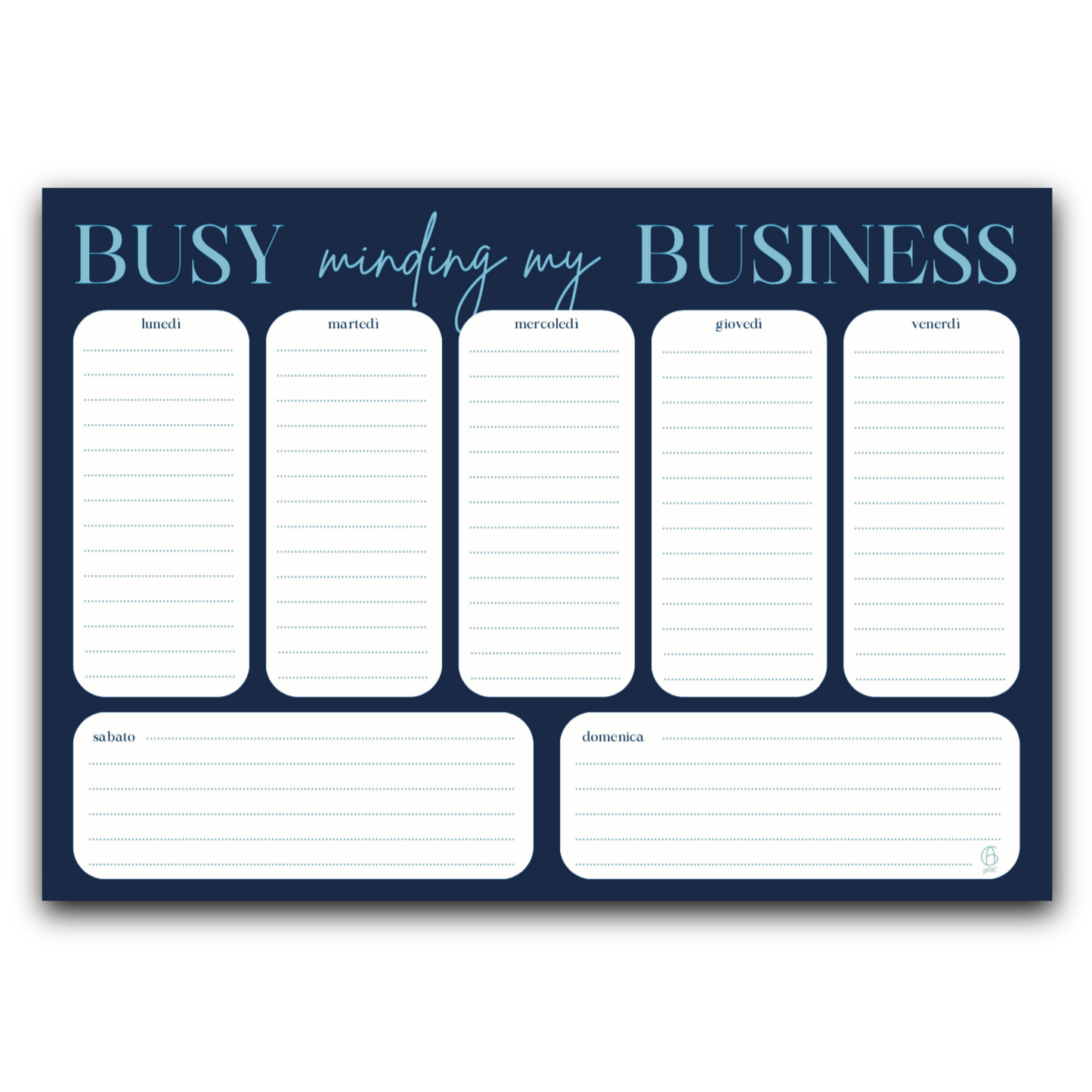 Planner da tavolo blu